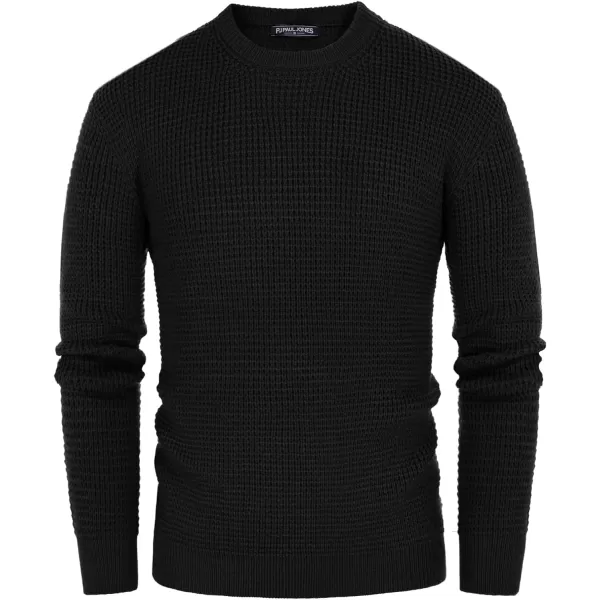 PJ PAUL JONES Mens Crewneck Pullover Sweater Waffle Textured Long Sleeve Knitted Sweaters