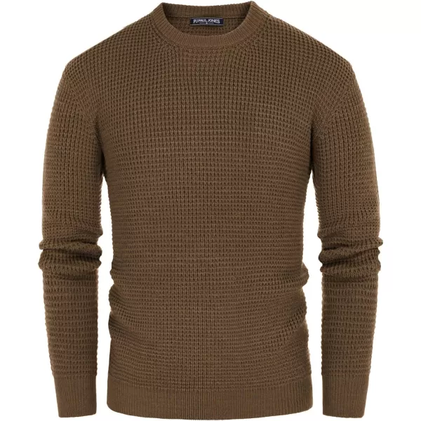 PJ PAUL JONES Mens Crewneck Pullover Sweater Waffle Textured Long Sleeve Knitted Sweaters
