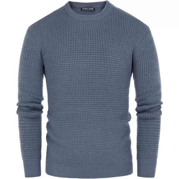 PJ PAUL JONES Mens Crewneck Pullover Sweater Waffle Textured Long Sleeve Knitted Sweaters