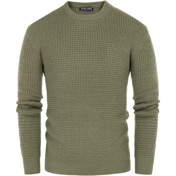 PJ PAUL JONES Mens Crewneck Pullover Sweater Waffle Textured Long Sleeve Knitted Sweaters