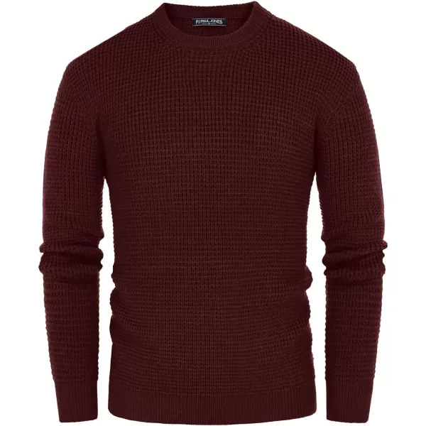 PJ PAUL JONES Mens Crewneck Pullover Sweater Waffle Textured Long Sleeve Knitted Sweaters