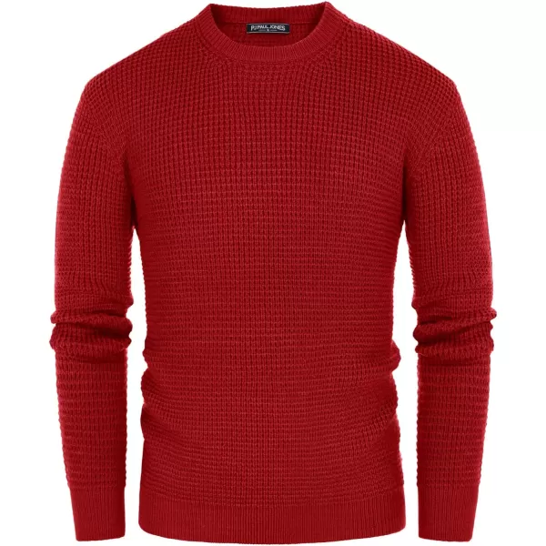 PJ PAUL JONES Mens Crewneck Pullover Sweater Waffle Textured Long Sleeve Knitted Sweaters