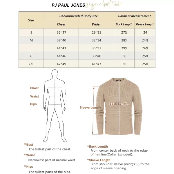 PJ PAUL JONES Mens Crewneck Pullover Sweater Waffle Textured Long Sleeve Knitted Sweaters