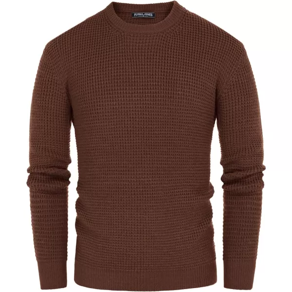 PJ PAUL JONES Mens Crewneck Pullover Sweater Waffle Textured Long Sleeve Knitted Sweaters