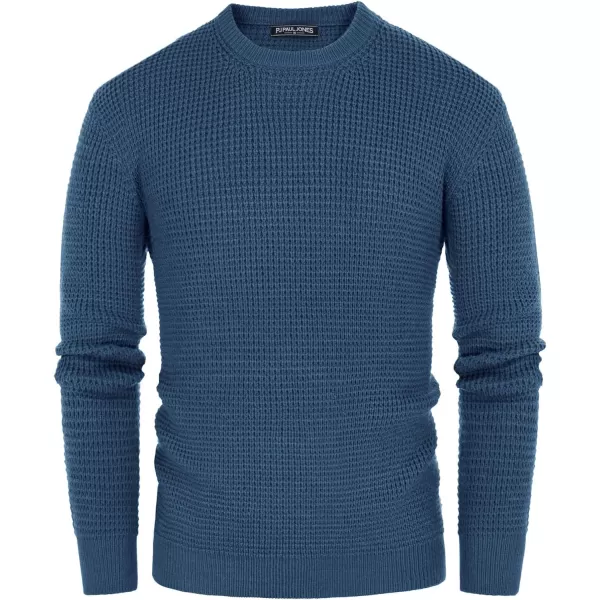 PJ PAUL JONES Mens Crewneck Pullover Sweater Waffle Textured Long Sleeve Knitted Sweaters