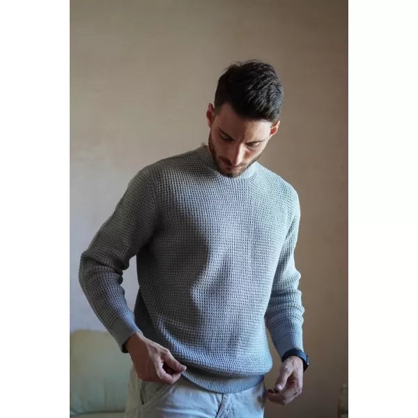 PJ PAUL JONES Mens Crewneck Pullover Sweater Waffle Textured Long Sleeve Knitted Sweaters