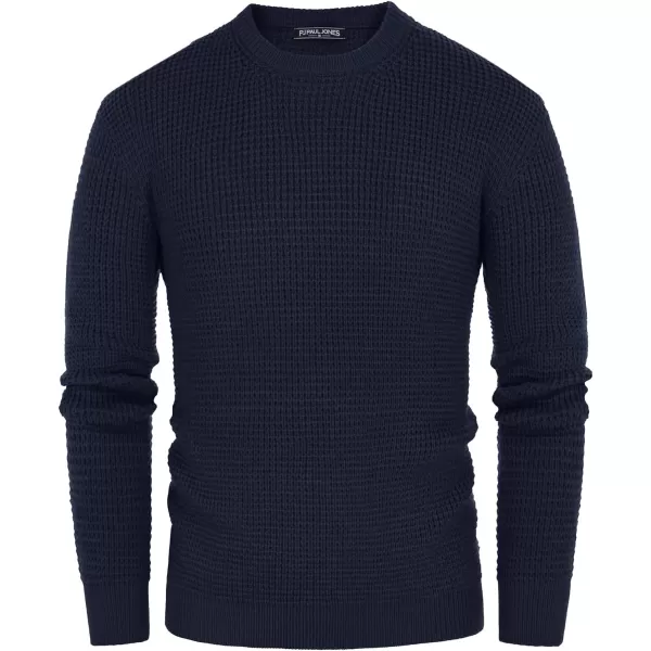 PJ PAUL JONES Mens Crewneck Pullover Sweater Waffle Textured Long Sleeve Knitted Sweaters