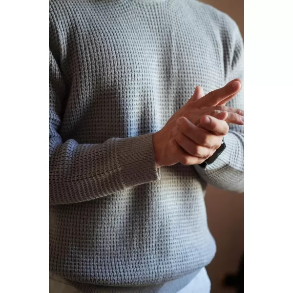 PJ PAUL JONES Mens Crewneck Pullover Sweater Waffle Textured Long Sleeve Knitted Sweaters