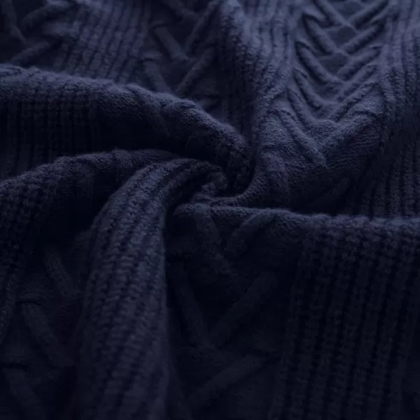PJ PAUL JONES Mens Crewneck Sweater Casual Cable Knit Pullover Sweater Drop Shoulder Solid Knitted Sweaters