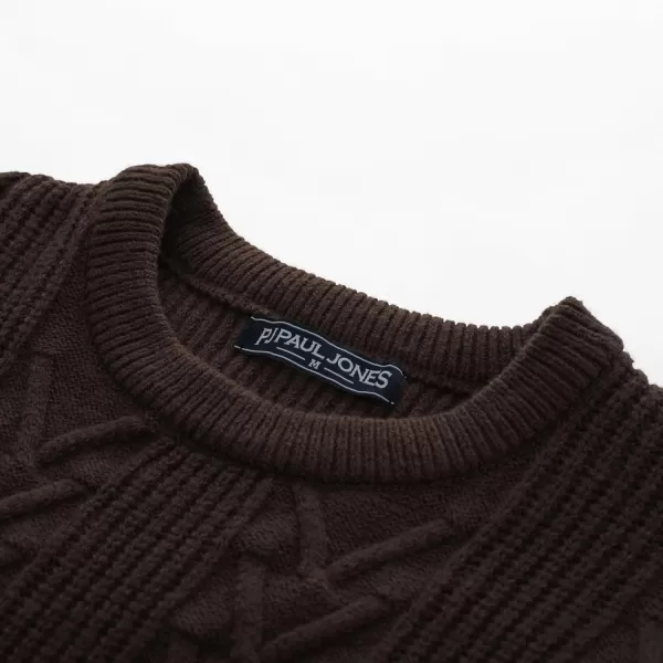 PJ PAUL JONES Mens Crewneck Sweater Casual Cable Knit Pullover Sweater Drop Shoulder Solid Knitted Sweaters