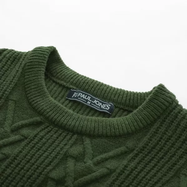 PJ PAUL JONES Mens Crewneck Sweater Casual Cable Knit Pullover Sweater Drop Shoulder Solid Knitted Sweaters