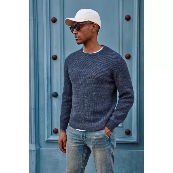 PJ PAUL JONES Men's Crewneck Sweater Long Sleeve Vintage Knitted Pullover Sweaters
