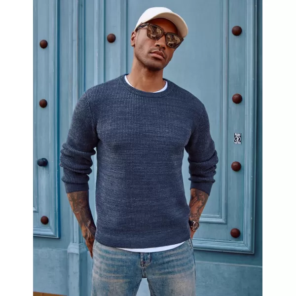 PJ PAUL JONES Men's Crewneck Sweater Long Sleeve Vintage Knitted Pullover Sweaters