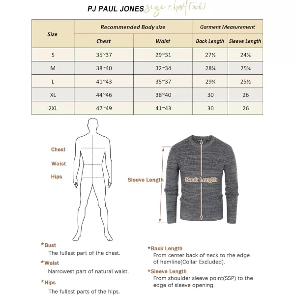 PJ PAUL JONES Men's Crewneck Sweater Long Sleeve Vintage Knitted Pullover Sweaters