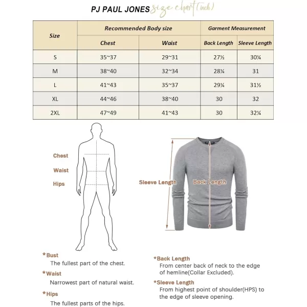 PJ PAUL JONES Men's Crewneck Sweaters Casual Crew Neck Sweatshirt Wool Blend Knit Pullovers
