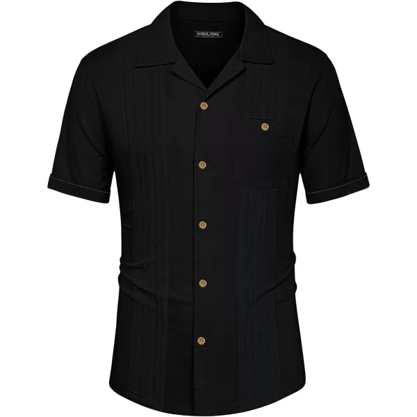 PJ PAUL JONES Men's Cuban Guayabera Shirts Button Down Linen Beach Shirt