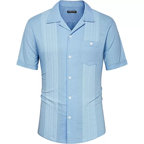 PJ PAUL JONES Men's Cuban Guayabera Shirts Button Down Linen Beach Shirt