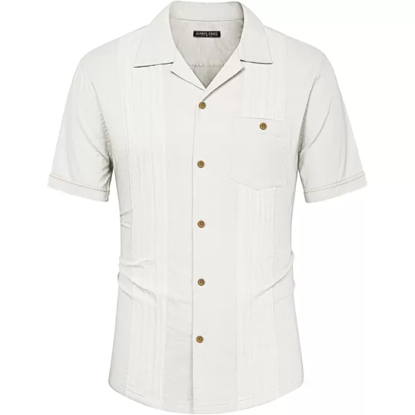PJ PAUL JONES Men's Cuban Guayabera Shirts Button Down Linen Beach Shirt