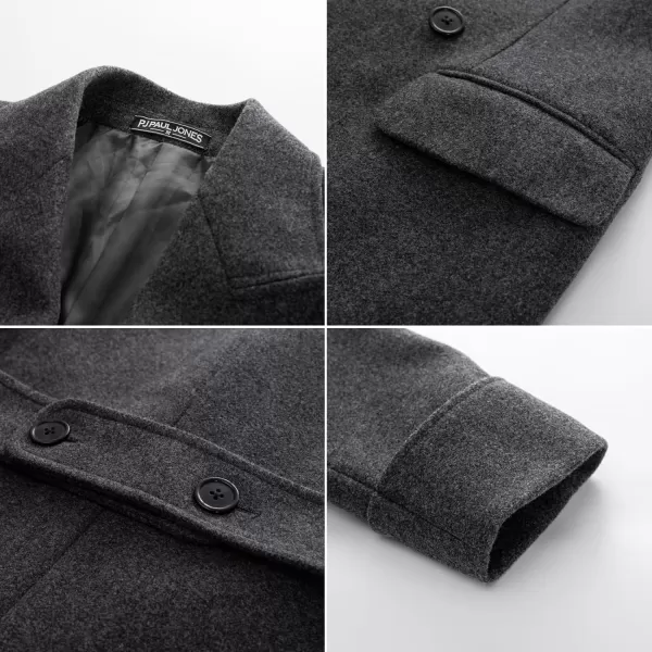 PJ PAUL JONES Men's Double Breasted Overcoat Classic Long Trench Coat