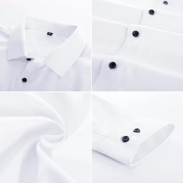 PJ PAUL JONES Men's Dress Shirts Long Sleeve Wrinkle Free Solid Shirt Business Casual Button Down Shirts