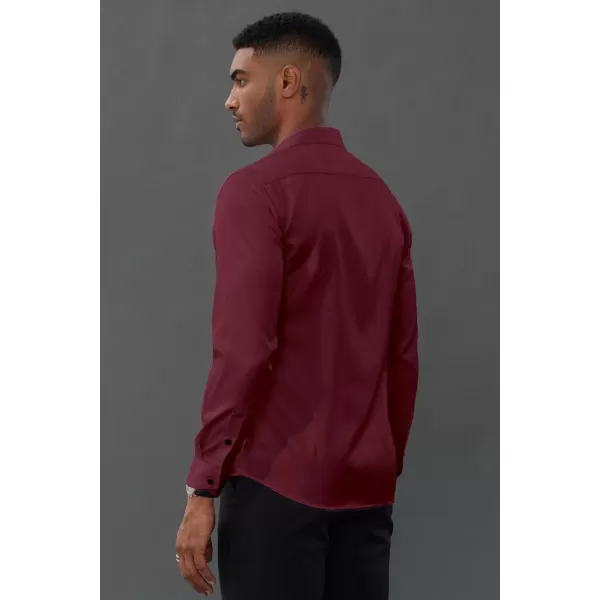 PJ PAUL JONES Men's Dress Shirts Long Sleeve Wrinkle Free Solid Shirt Business Casual Button Down Shirts
