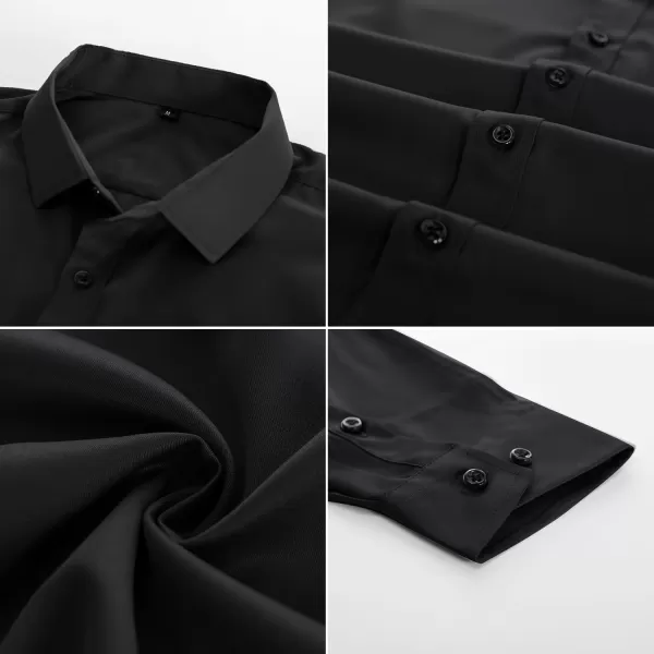 PJ PAUL JONES Men's Dress Shirts Long Sleeve Wrinkle Free Solid Shirt Business Casual Button Down Shirts