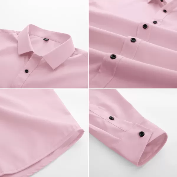 PJ PAUL JONES Men's Dress Shirts Long Sleeve Wrinkle Free Solid Shirt Business Casual Button Down Shirts