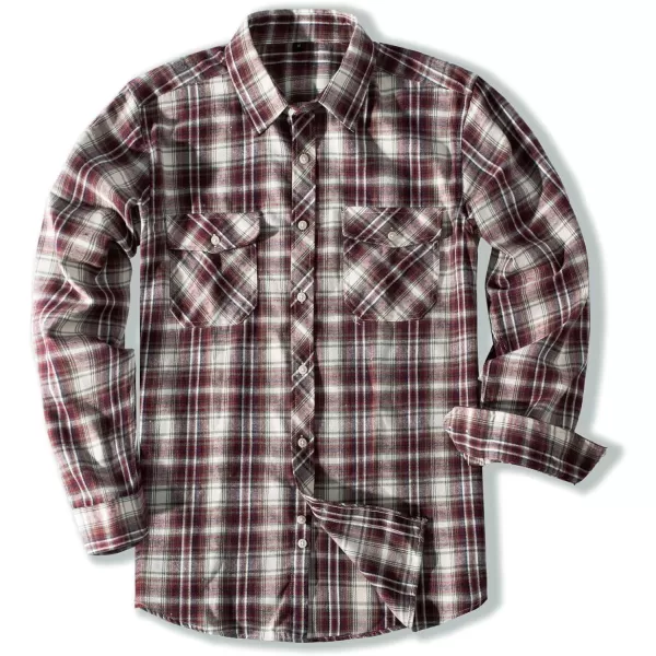 PJ PAUL JONES Mens Flannel Plaid Shirt Casual Long Sleeve Button Down Shirts with Pockets