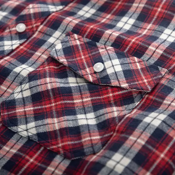 PJ PAUL JONES Mens Flannel Plaid Shirt Casual Long Sleeve Button Down Shirts with Pockets