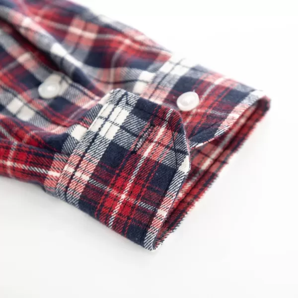 PJ PAUL JONES Mens Flannel Plaid Shirt Casual Long Sleeve Button Down Shirts with Pockets