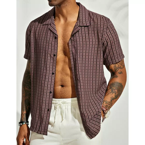 PJ PAUL JONES Mens Floral Beach Shirts Short Sleeve Casual Button Down Shirts