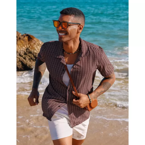 PJ PAUL JONES Mens Floral Beach Shirts Short Sleeve Casual Button Down Shirts