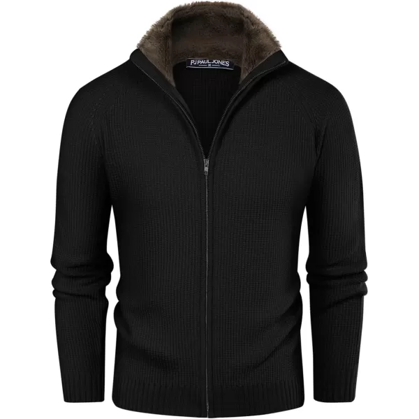 PJ PAUL JONES Mens Full Zip Cardigan Sweater Slim Fit Stand Collar Zip Up Sweater