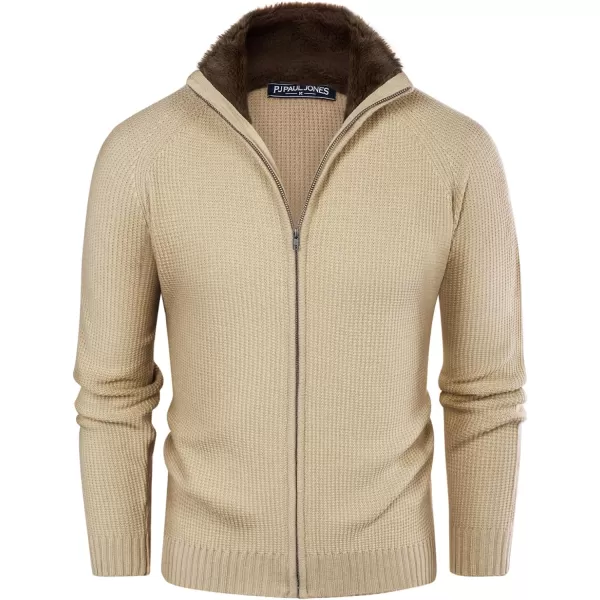 PJ PAUL JONES Mens Full Zip Cardigan Sweater Slim Fit Stand Collar Zip Up Sweater