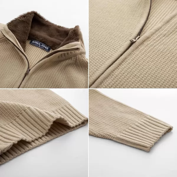 PJ PAUL JONES Mens Full Zip Cardigan Sweater Slim Fit Stand Collar Zip Up Sweater
