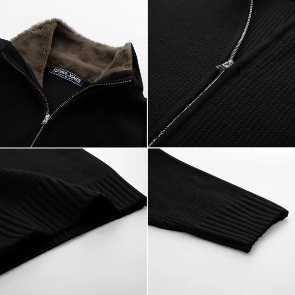 PJ PAUL JONES Mens Full Zip Cardigan Sweater Slim Fit Stand Collar Zip Up Sweater