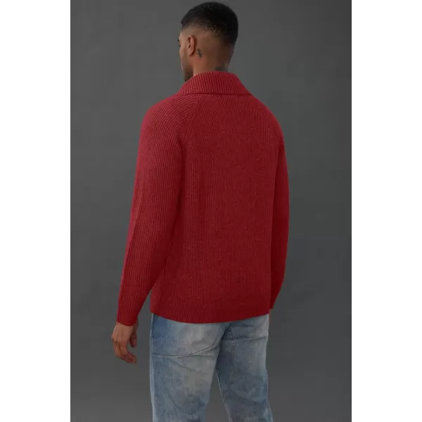 PJ PAUL JONES Men's Full Zip Cardigan Sweaters Unisex Relax Fit Lapel Collar Raglan Sleeve Casual Ribbed Sweater