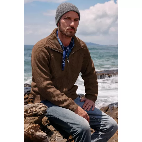 PJ PAUL JONES Men's Full Zip Cardigan Sweaters Unisex Relax Fit Lapel Collar Raglan Sleeve Casual Ribbed Sweater