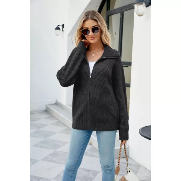 PJ PAUL JONES Men's Full Zip Cardigan Sweaters Unisex Relax Fit Lapel Collar Raglan Sleeve Casual Ribbed Sweater
