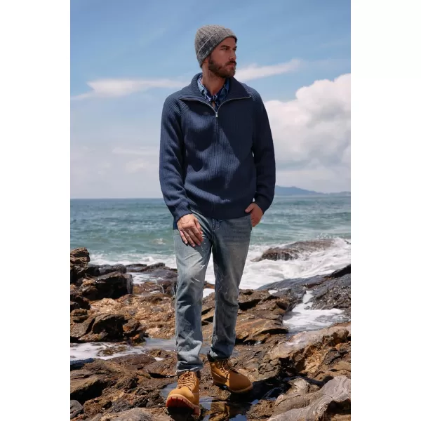 PJ PAUL JONES Men's Full Zip Cardigan Sweaters Unisex Relax Fit Lapel Collar Raglan Sleeve Casual Ribbed Sweater