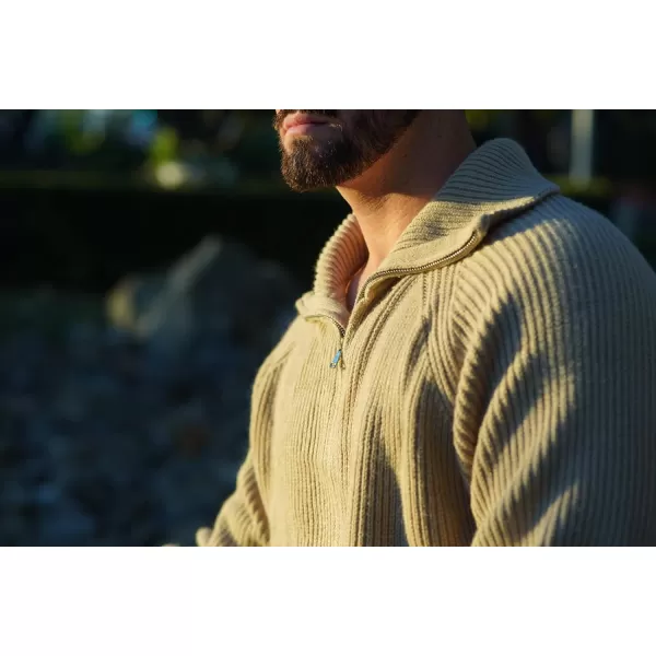 PJ PAUL JONES Men's Full Zip Cardigan Sweaters Unisex Relax Fit Lapel Collar Raglan Sleeve Casual Ribbed Sweater
