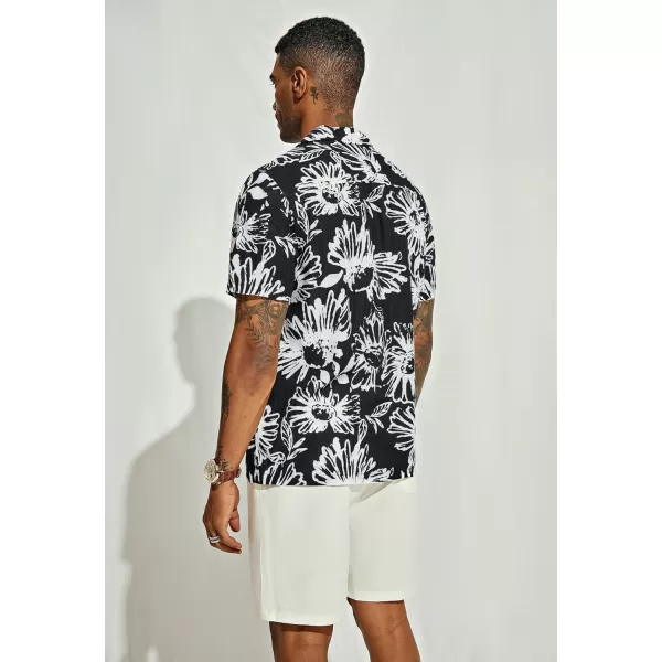 PJ PAUL JONES Mens Hawaiian Shirts Short Sleeve Casual Button Down Tropical Beach Shirt