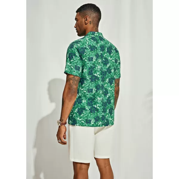 PJ PAUL JONES Mens Hawaiian Shirts Short Sleeve Casual Button Down Tropical Beach Shirt