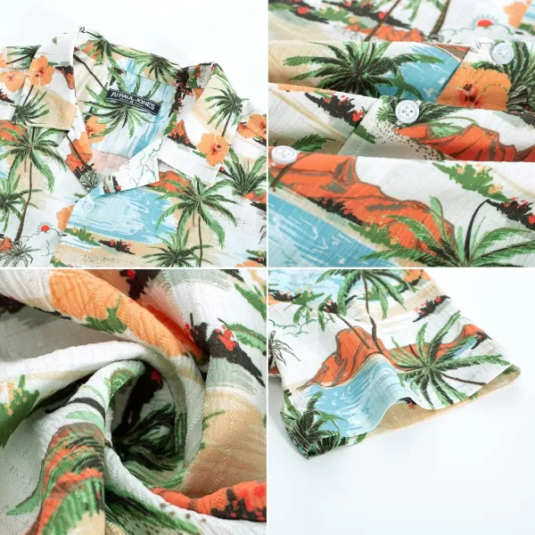 PJ PAUL JONES Mens Hawaiian Shirts Short Sleeve Casual Button Down Tropical Beach Shirt