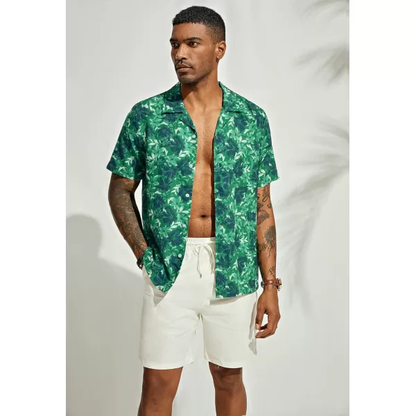 PJ PAUL JONES Mens Hawaiian Shirts Short Sleeve Casual Button Down Tropical Beach Shirt
