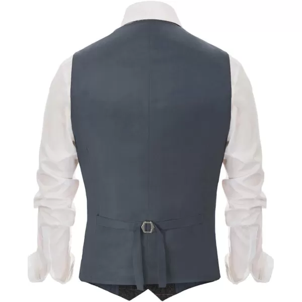 PJ PAUL JONES Men's Herringbone Tweed Suit Vest Casual Wool Blend Waistcoat)