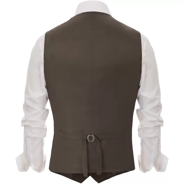 PJ PAUL JONES Men's Herringbone Tweed Suit Vest Casual Wool Blend Waistcoat