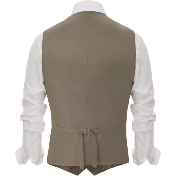 PJ PAUL JONES Men's Herringbone Tweed Suit Vest Casual Wool Blend Waistcoat