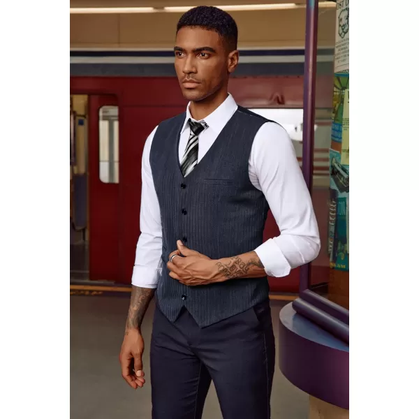 PJ PAUL JONES Men's Herringbone Tweed Suit Vest Casual Wool Blend Waistcoat)