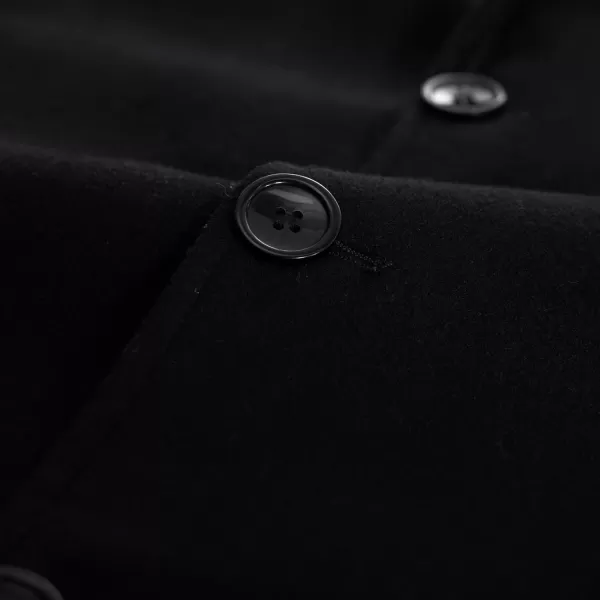 PJ PAUL JONES Men's Herringbone Wool Blend Long Overcoat Pea Coat with Brooch